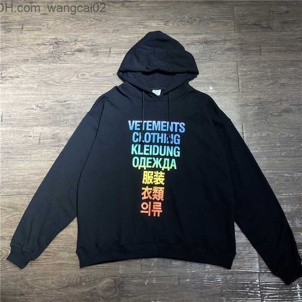 Hoodies dos homens Vetements Hoodie 2024 Lavado Rosa Vetements Hoodie Vetements Camiseta Homens Mulheres Nada Eu Só Tive Sorte Vintage Com Capuz Oversized Vet 103