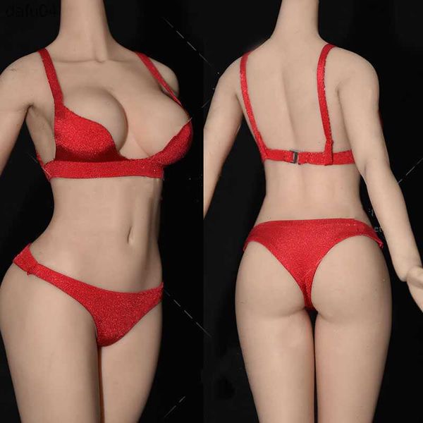 1/6 Soldato femminile Reggiseno sexy Set intimo push up Lingerie Seta di ghiaccio Morbido scollo a V Top Mutandine Completo Fit 12 '' Action Figure L230522