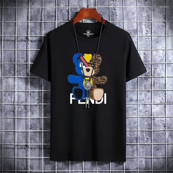 Camisetas masculinas 2023 camiseta masculina de algodão com estampa de letras de tigre de luxo camiseta de manga curta masculina Y2K tops vintage camisetas básicas