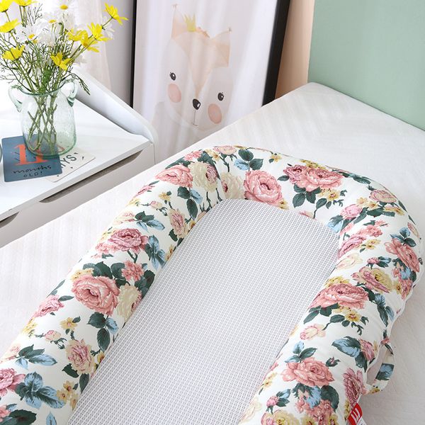 Letto Rails Nest Floral Kid Baby Cotton Lounger Born Sleeping Culla Flower Print Infant Culla portatile per viaggi Coccole Sleeper 230601