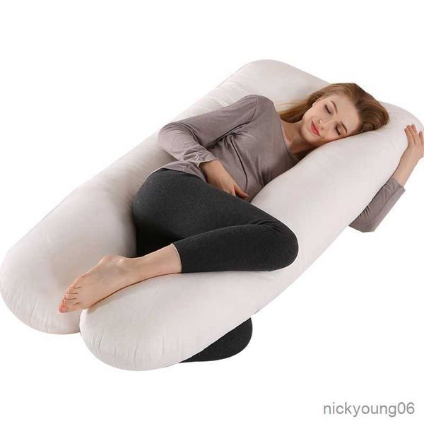 Travesseiros de maternidade Travesseiro de corpo de lã de coral macio para travessas de lado Forma dormir mulheres grávidas Início