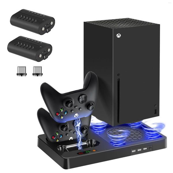 Xbox Serisi X Console için Oyun Denetleyicileri Manyetik Emişli Çift Şarj Denetleyicisi 2 Pil Aksesuarları