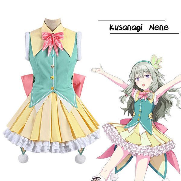 Anime-Kostüme Projekt Sekai Bunte Bühne! Come Feat Kusanagi Nene Cosplay Kleid WonderlandsShowtime Kleider Perücke Anzug Halloween Kleidung Z0602