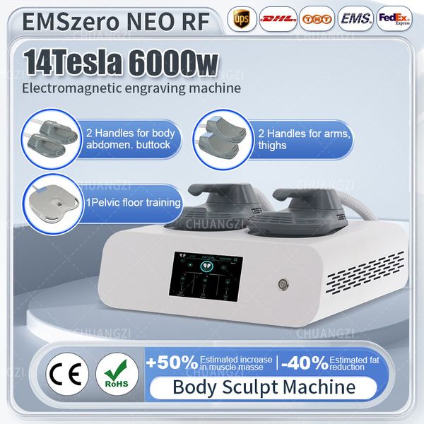 Emszero 14TESLA 6000W RF HI-EMT EMS Vücut Heykel Makinesi Kas Stimülatör Salon 2024 için Masaj Ekipmanları