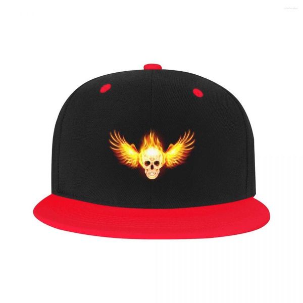 Top kapakları klasik kafatası kanadı ateş hip hop beyzbol şapkası kadınlar kadınlar özel snapback unisex korku baba şapka yaz