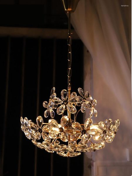Kronleuchter Moderne Kristallblume Kronleuchter Beleuchtung Französisch Glanz Decke Retro Schlafzimmer Restaurant Licht Luxus Lampen