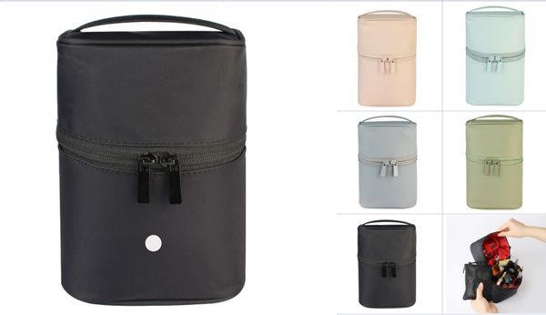 Bolsa multifuncional para armazenamento, bolsa de maquiagem portátil, cilindro de viagem, bolsa para lavar as mãos, cinco cores, bolsas cosméticas dobráveis para mulheres