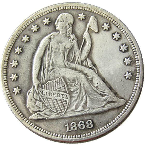 Cópia de moeda banhada a prata do dólar americano com assento de 1868