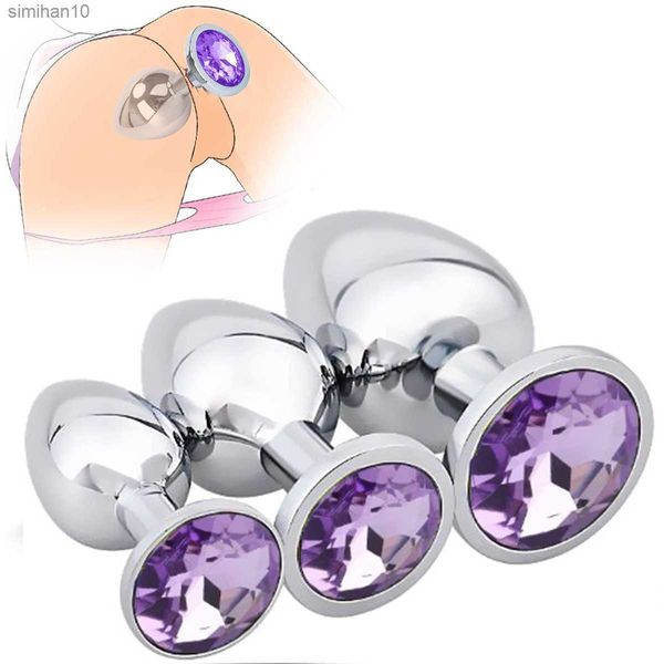 Plug anale Butt plug in metallo in acciaio inossidabile Grande set di perline gioielli impermeabili Buttplug Giocattoli adulti del sesso per le donne Uomo L230518