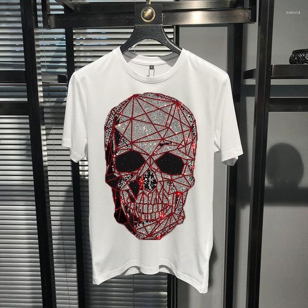 Erkek Tişörtler Erkekler Yüksek kaliteli T-Shirt Kişilik Süper Parlak Büyük Boyutlu Gevşek Pamuk Kısa Kollu