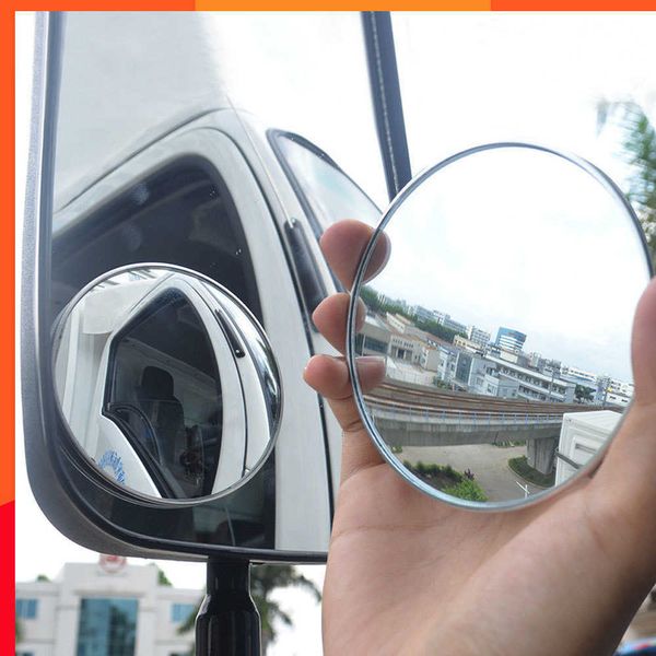Novo 1 pc espelhos laterais para caminhões à prova dwaterproof água carro ponto cego espelho redondo convexo grande angular bebê espelhos retrovisores automáticos acessórios