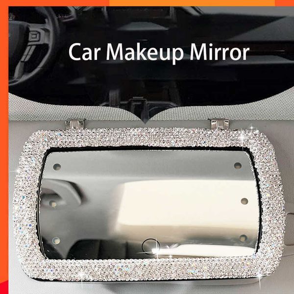 Neuer Auto-Visier-Kosmetikspiegel, LED-Auto-Make-up-Spiegel mit 6 Lichtern und eingebauter Batterie, universeller Auto-Kosmetikspiegel für LKW-Autos
