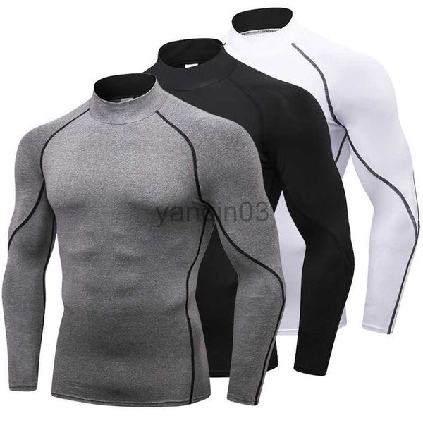 Camisetas Masculinas Rashguard Camisa de Corrida Masculina Manga Comprida Ginásio Compressão Musculação T-Shirt Masculina Secagem Rápida Elástica Fitness Esporte Meia-calça J230602