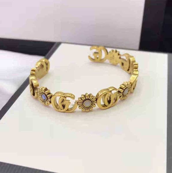 gioielli di design bracciale collana anello di alta qualità antica margherita aperto femminile luce vecchio fiore turchese braccialetto nuovi gioielli
