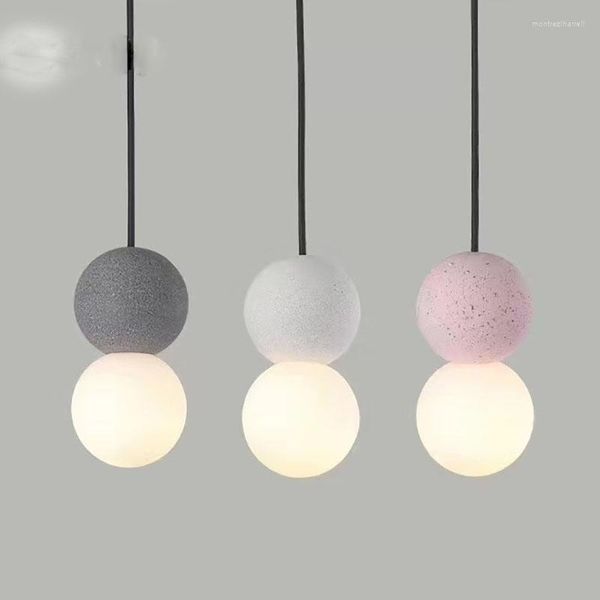 Kolye lambaları Nordic Modern Minimalist Işıklar Çimento Avizesi Led Cafe Oturma Odası Yatak Odası Başucu Banyo Lambası Yemek Hatlama