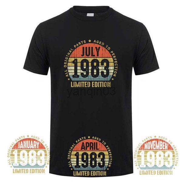 T-shirt da uomo realizzate nel gennaio 1983 T-shirt manica corta nata a settembre ottobre novembre ogni mese del 1983 top regalo di compleanno DY-071 J230602