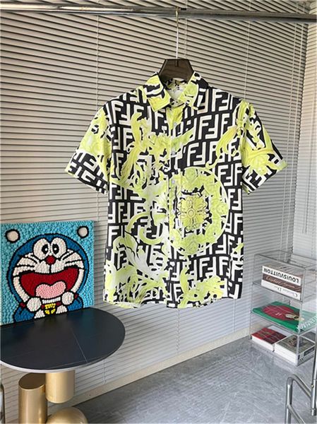 Camisas masculinas de grife de verão manga curta camisas casuais moda polos soltos estilo praia camisetas respiráveis camisetas roupas M-3XL LK52