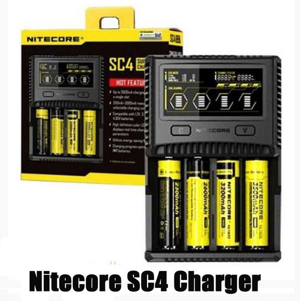 Аутентичный NITECORE SC4 зарядное устройство Digicharger ЖК-дисплей Fast Intelligent Four 4 Slots PD USB-C Зарядка для IMR 18650 21700 Универсальный литий-ионный аккумулятор против UI4 UM4 D4