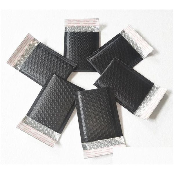 Sacos de embalagem 100Pcs 110X130Mm Envelopes de bolha preto fosco Mailers Envelope acolchoado com correspondência Folha de alumínio Drop Delivery Office S Dh0Zh