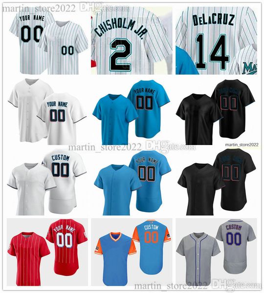 30th Anniversary Teal Uniforms Maglie da baseball 2 Jazz Chisholm Jr. 44 Jesus Luzardo 7 Sanchez 24 Avisail Garcia 58 Jacob Stallings 12 Jorge Soler 26 Garrett Cooper