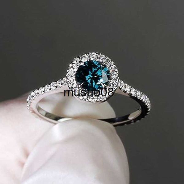 Band Rings Huitan Simple и Classic Wedding Eternity Rings для женщин белый/голубой/красная кубическая циркониевая темперамент женского колец тренды J230602