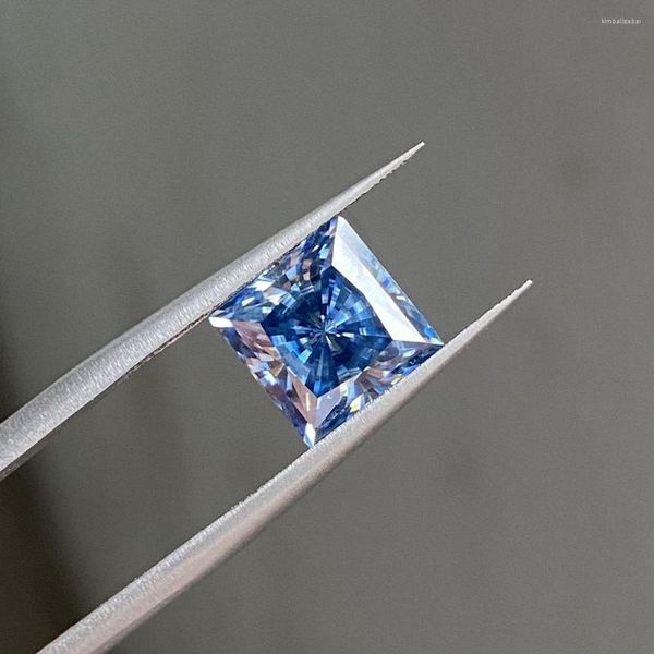 Lose Edelsteine Meisidian 8 x 8 mm 3 Karat quadratischer, strahlend geschnittener, saphirblauer Moissanit-Diamant-Edelstein