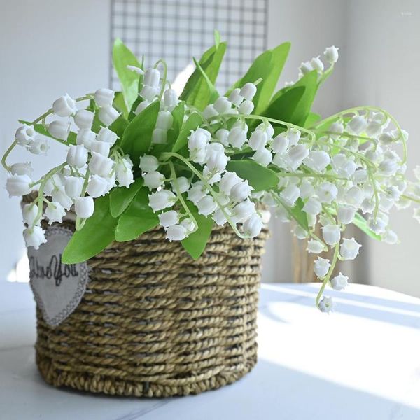 Fiori decorativi 1PC Campana artificiale Orchidea Tocco reale Piante Foglie Decorazione Matrimonio Casa Giardino Arredamento Prodotti per la casa