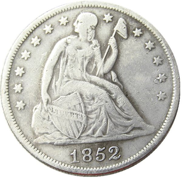 Copia de moneda chapada en plata con dólar de la libertad sentado de EE. UU. 1852