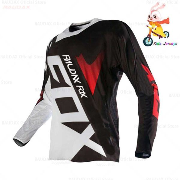 Camisetas masculinas 2023 Raudax Kids Quick Dry Motocross Jersey Balance Car Children Mountain Shirt Motorcycle Clothing Ropa for Boy MTB T-Shirts