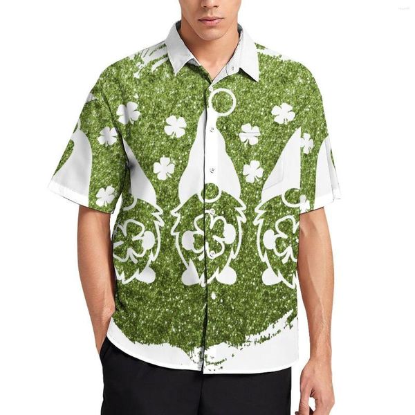 Camisas casuais masculinas verão moda padrão masculino havaiano manga curta botão estampado praia aloha camisa luau feriado tops homem