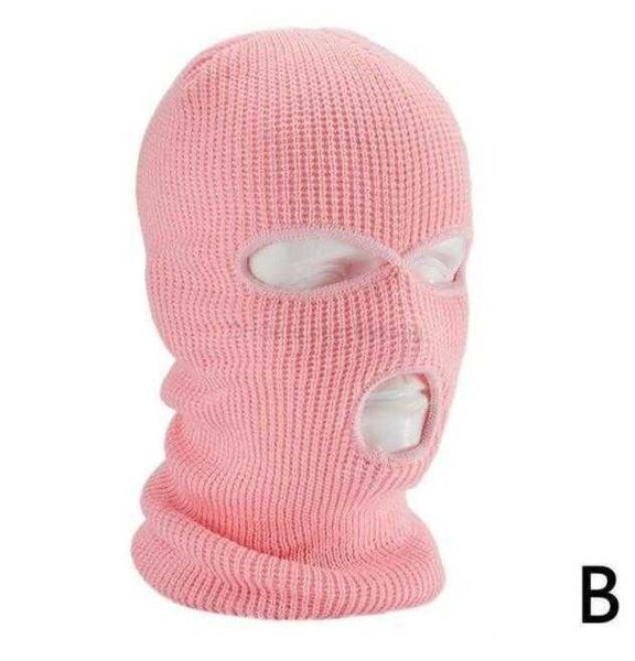 Tactical CS Moto Maschera integrale antivento Berretto caldo lavorato a maglia Cappelli Ciclismo Maschere da sci Donna Uomo Passamontagna in lana più caldo Inverno lavorato a maglia 3 fori Maschera da sci Alkingline