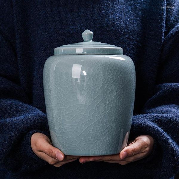 Bottiglie di stoccaggio Creative Crack Vaso in ceramica Decorazione Generale Sigillato a prova di umidità Caffè Tè Latta Artigianato Ornamenti per la casa