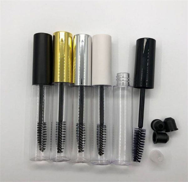 Großhandel 10 ml leere Mascara-Flasche, Behälterrohr mit Wimpernstab-Bürste, runde Wimpernflaschen, PETG, klare leere Mascara-Verpackungsflaschen JL3455