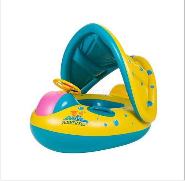 seggiolino gonfiabile galleggiante per bambini anello da nuoto per bambini barca da nuoto per bambini galleggiante Piscina baby Seat con parasole