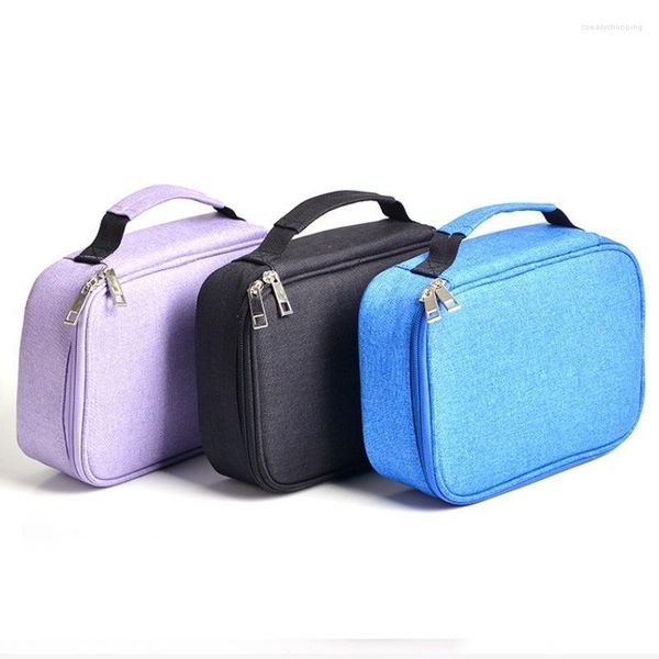 1 Pç Bolsa de Lápis Multifuncional 72 Compartimento Grande Capacidade Suporte de Caneta de Pintura Caixa de Armazenamento Zíper Gadget Com Fixo