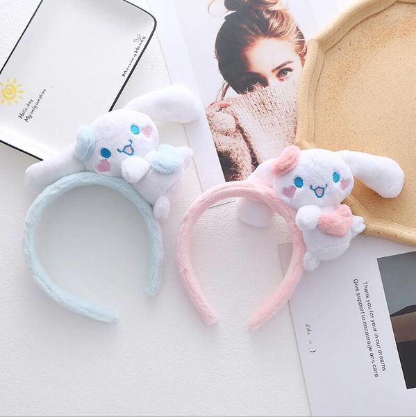 Bastões de cabelo de pelúcia INS Kawaii Cinnamoroll Acessórios de cabelo de pelúcia feitos à mão para lavar o rosto acessórios para meninas e crianças