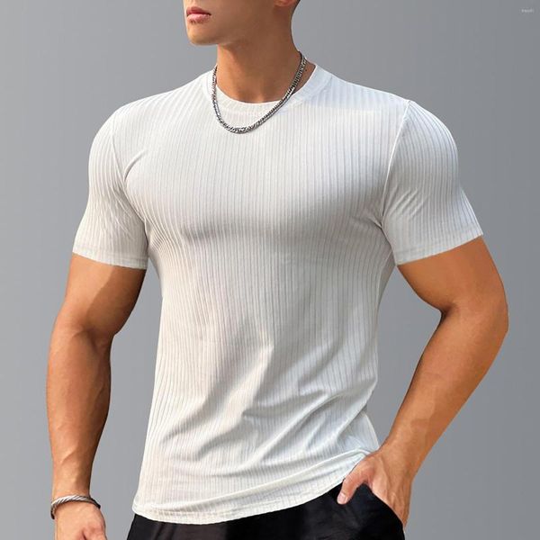 Camicie casual da uomo T-shirt fitness manica corta estiva da uomo Running Sport Palestra T-shirt muscolari Allenamento oversize Streetwear Athletic