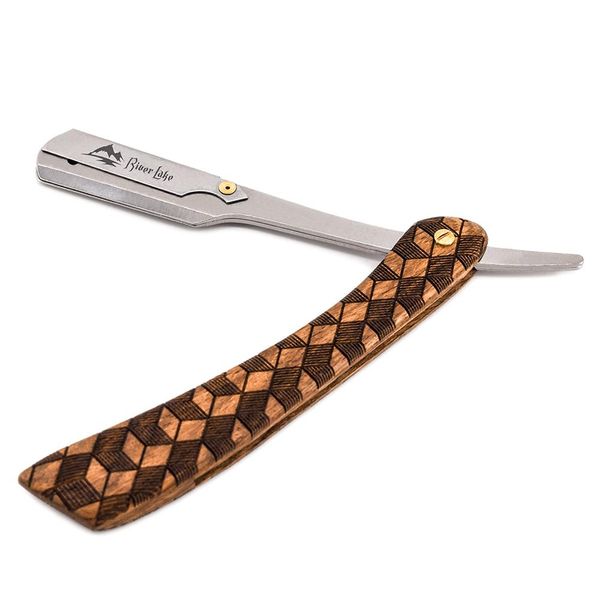 Бритвы River Lake, прямая бритва, лезвие прямой бритвы, складной нож для бритья, сменная деревянная ручка, мужская бритва с парикмахерским бритьем