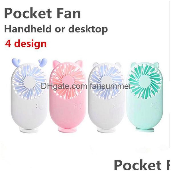 Usb Gadgets Portátil Recarregável Ventilador De Carregamento Cool Removível Handheld Mini Ventiladores Externos Bolso Dobrável Drop Delivery Computadores Netw Dhvqz