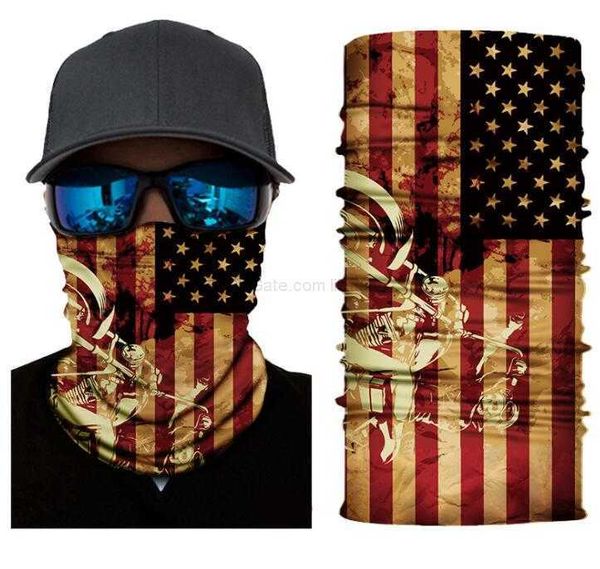 Tubo sem costura de impressão personalizada barato cachecol bandana bandana de pescoço mais quente resfriamento ciclismo polaina de pescoço mais quente 3D bandeira americana máscaras bandanas para acampamento caminhadas