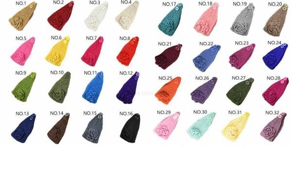 24 colori lana per maglieria lana fascia per capelli all'uncinetto inverno caldo camelia fiore donna ragazza bambini fasce copricapo moda Europa