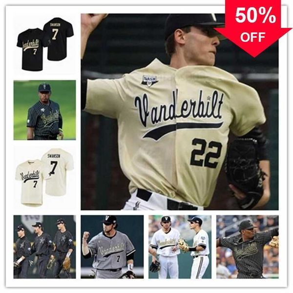 XFLSP Glamit Rare Vanderbilt Commodores Baseball CWS Белый золотой черный Джерси 7 Swanson 2 Harrison Ray 80 Rocker 13 Buehler 14 цена