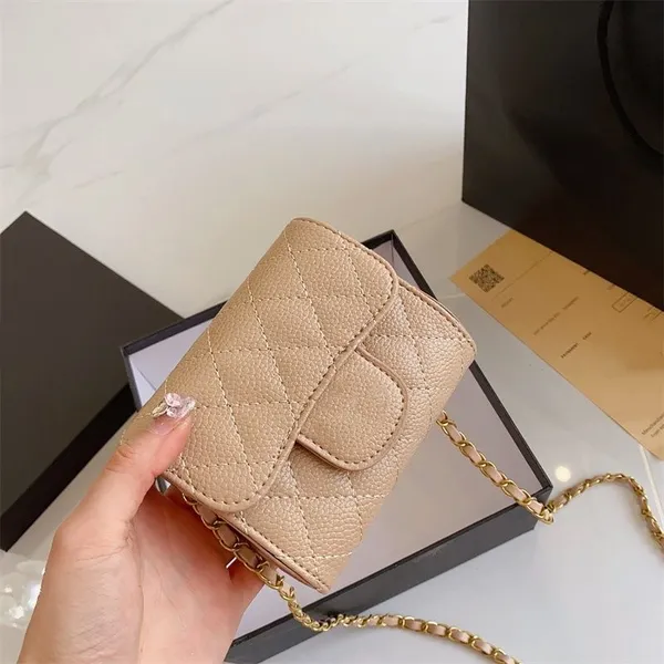 Designer novo estilo bolsa de moedas das mulheres corrente bolsa ombro moda mini carteira cruz corpo flip envelope sacos clássico luxo feminino cha319e