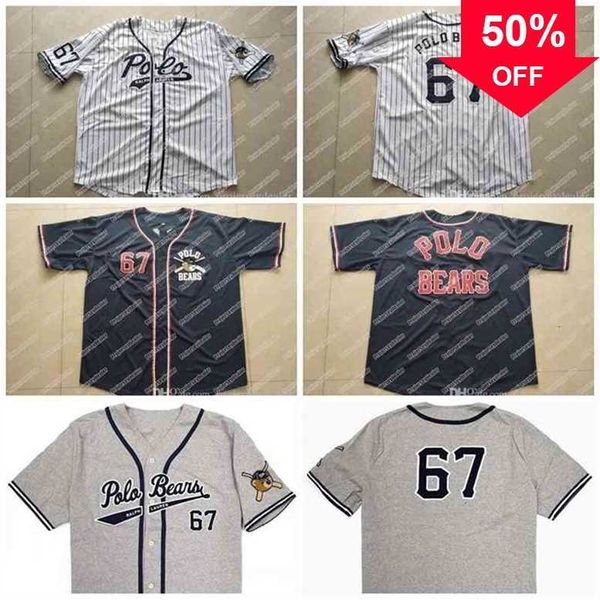 Xflsp GlaC202 67 Polo Bears New Teddy Bear Beisebol Jersey Dupla Costura Nome e Número Jerseys Masculino Feminino Juvenil