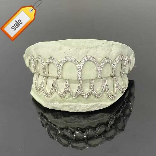 Grelhas personalizadas Sterling Sier 10K 14K Gold Natural HPHT Diamante Moissanite Dentes Grillz