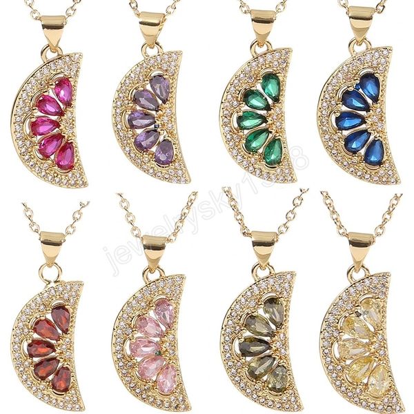 Lussuoso Luna Clavicola Catena Collane Ciondolo Lustro CZ Cubic Zirconia Girocollo Per Le Donne Regali di Gioielli di San Valentino