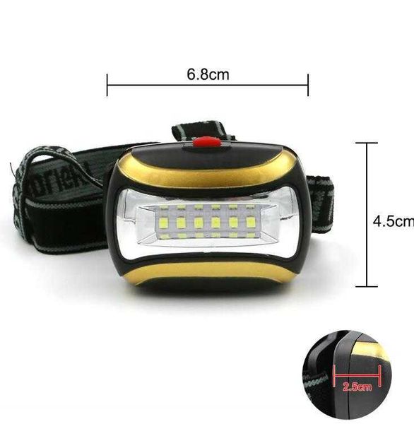 bici da esterno ciclismo fari COB faro portatile 3 modalità lampada frontale a batteria troch 6 led COB fari da campeggio per escursioni