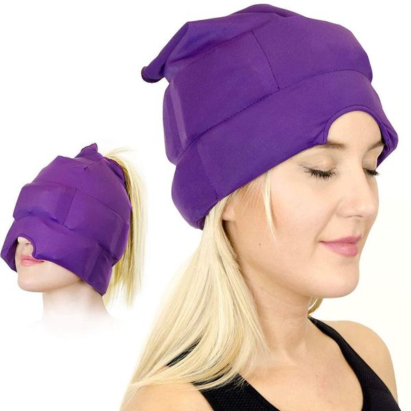 Cappello per sollievo dal mal di testa e dall'emicrania, maschera o berretto utilizzato per l'emicrania e il mal di testa da tensione, massaggiatore per la testa con terapia del freddo caldo