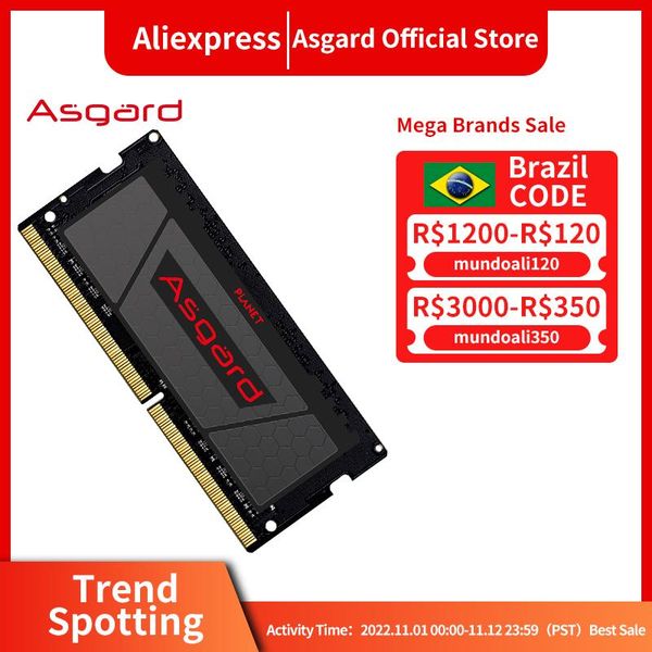 Rams Asgard A1 Memoria Ram для ноутбука DDR4 8GB 16 ГБ 2666 МГц 260pin Высокопроизводительная ноутбука Sodimm 1.2V не ECC