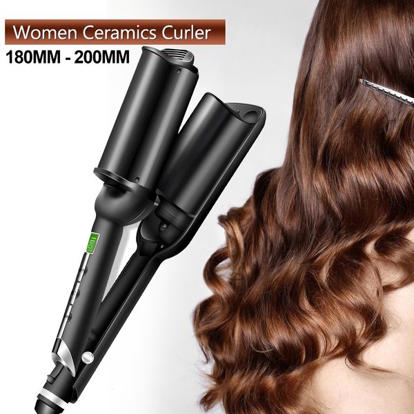 Curling Irons modelador de cabelo moda três tubos de ferro grandes modeladores de onda grande varinha de cerâmica barril triplo ondulação para 230602